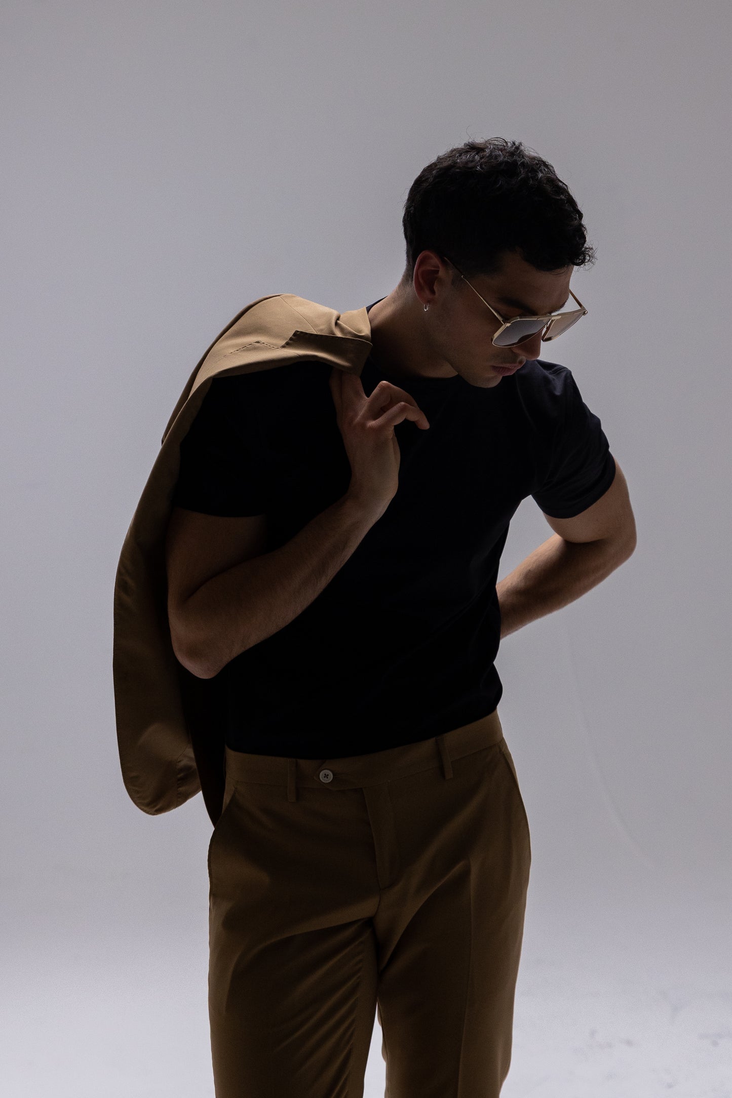ARUBA T-SHIRT IN BLACK STRETCH COTTON