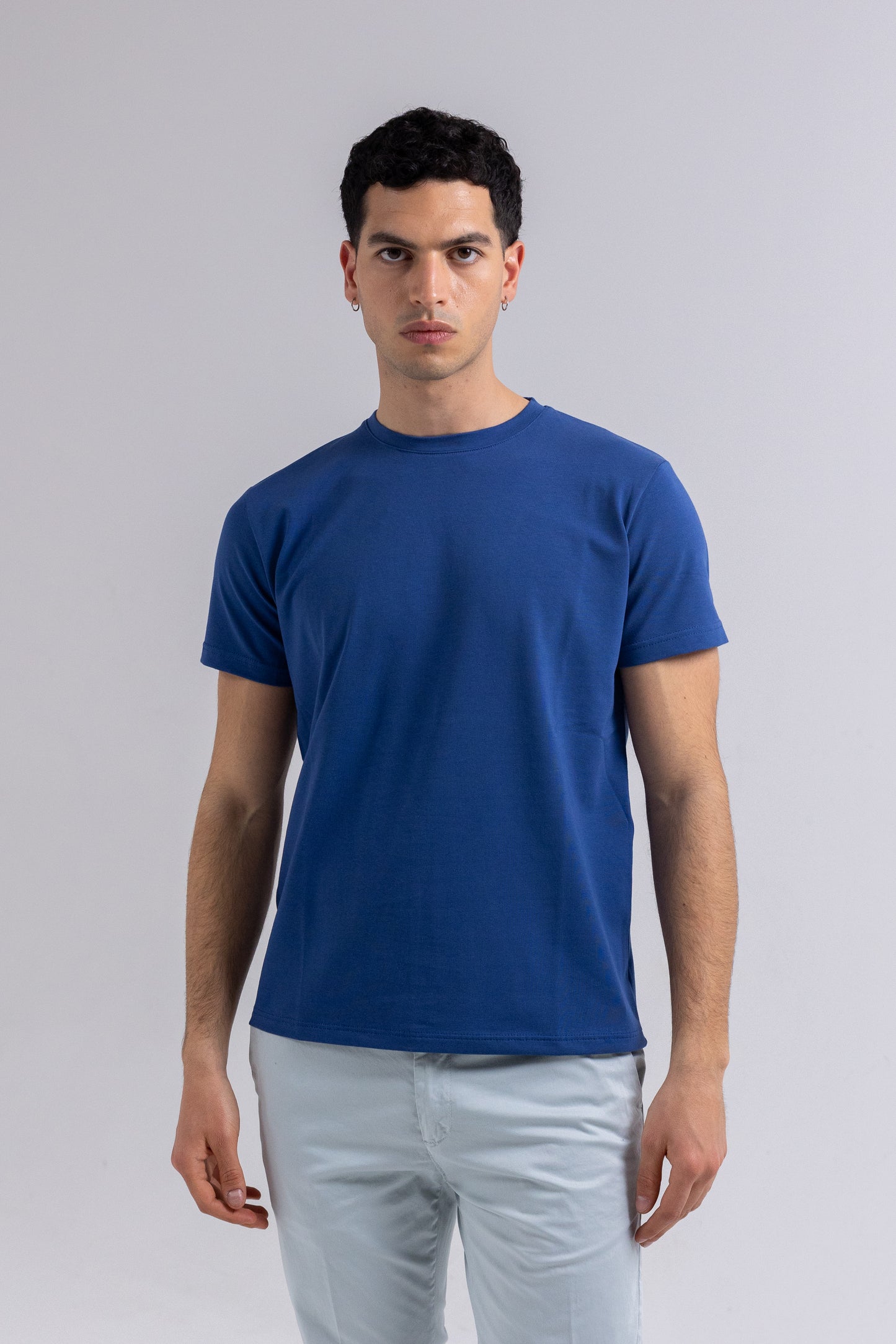 T-SHIRT ARUBA IN COTONE STRETCH BLU DENIM