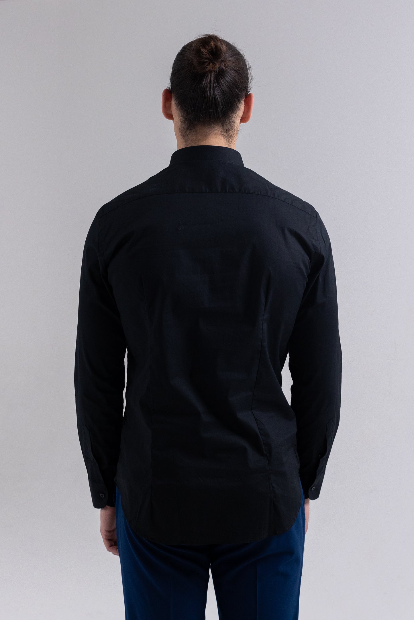 CAMICIA DUBAI SLIM FIT IN COTONE NERA