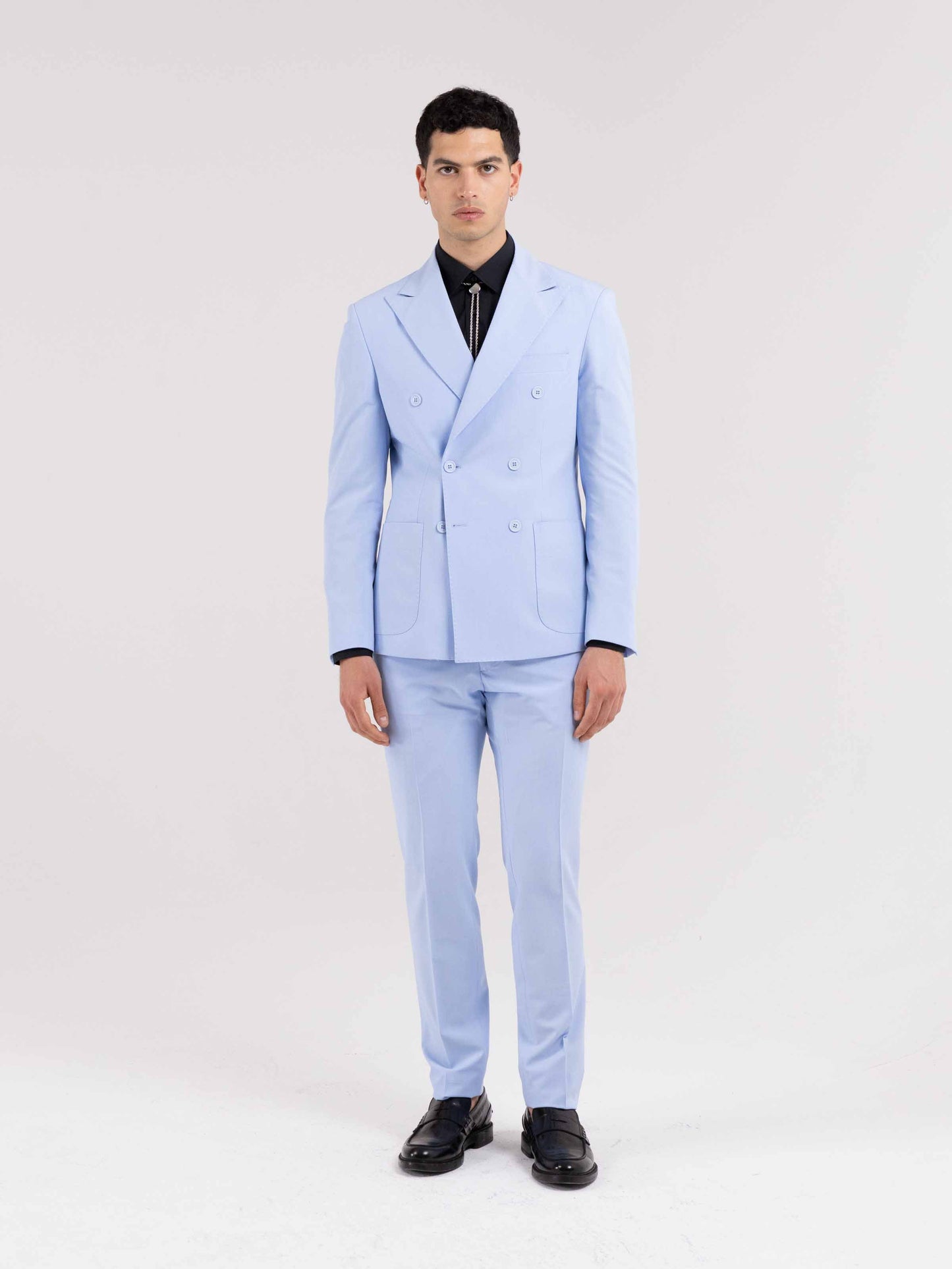 MONTECARLO DOUBLE-BREASTED BLUE SUIT