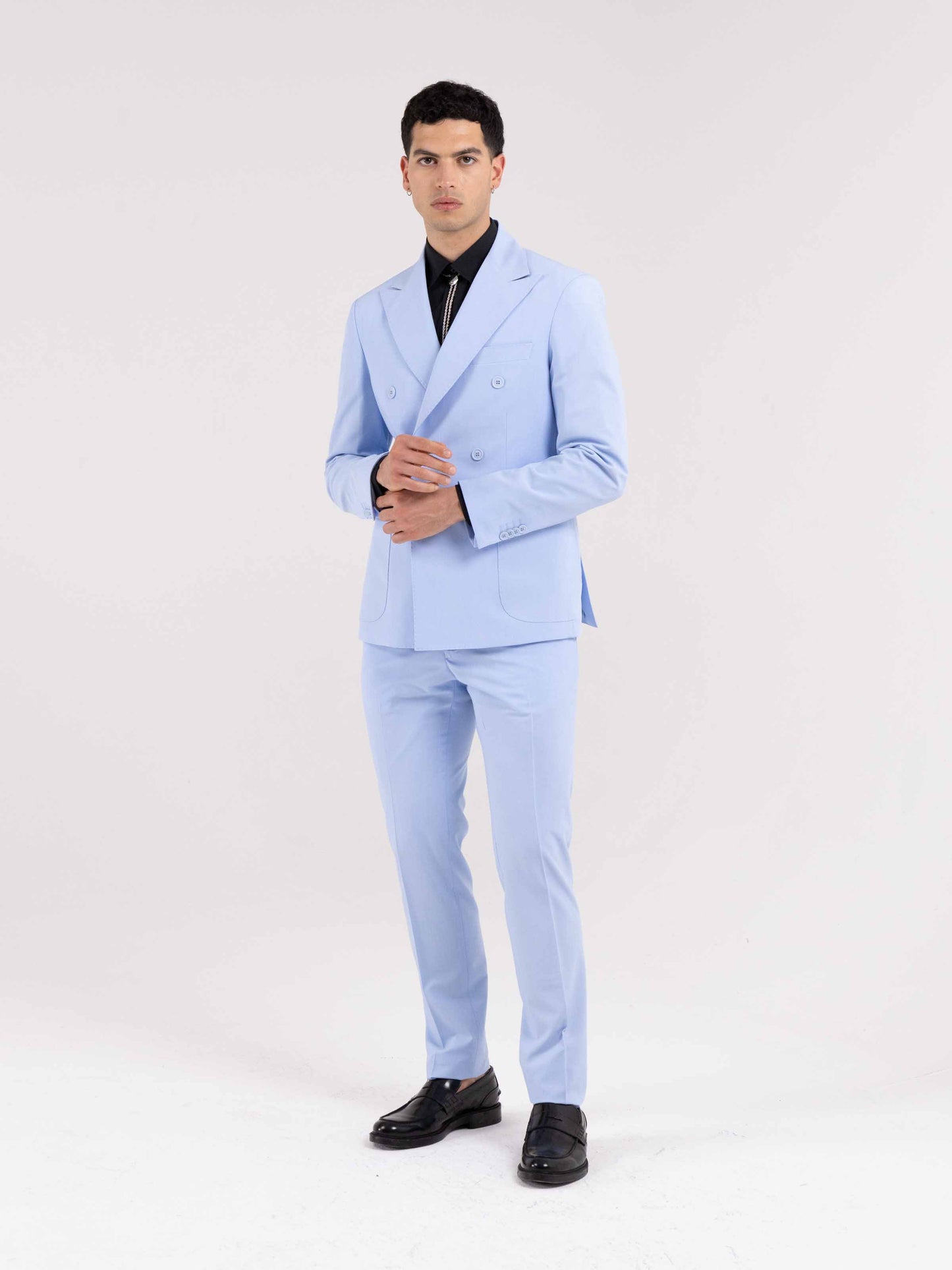 MONTECARLO DOUBLE-BREASTED BLUE SUIT