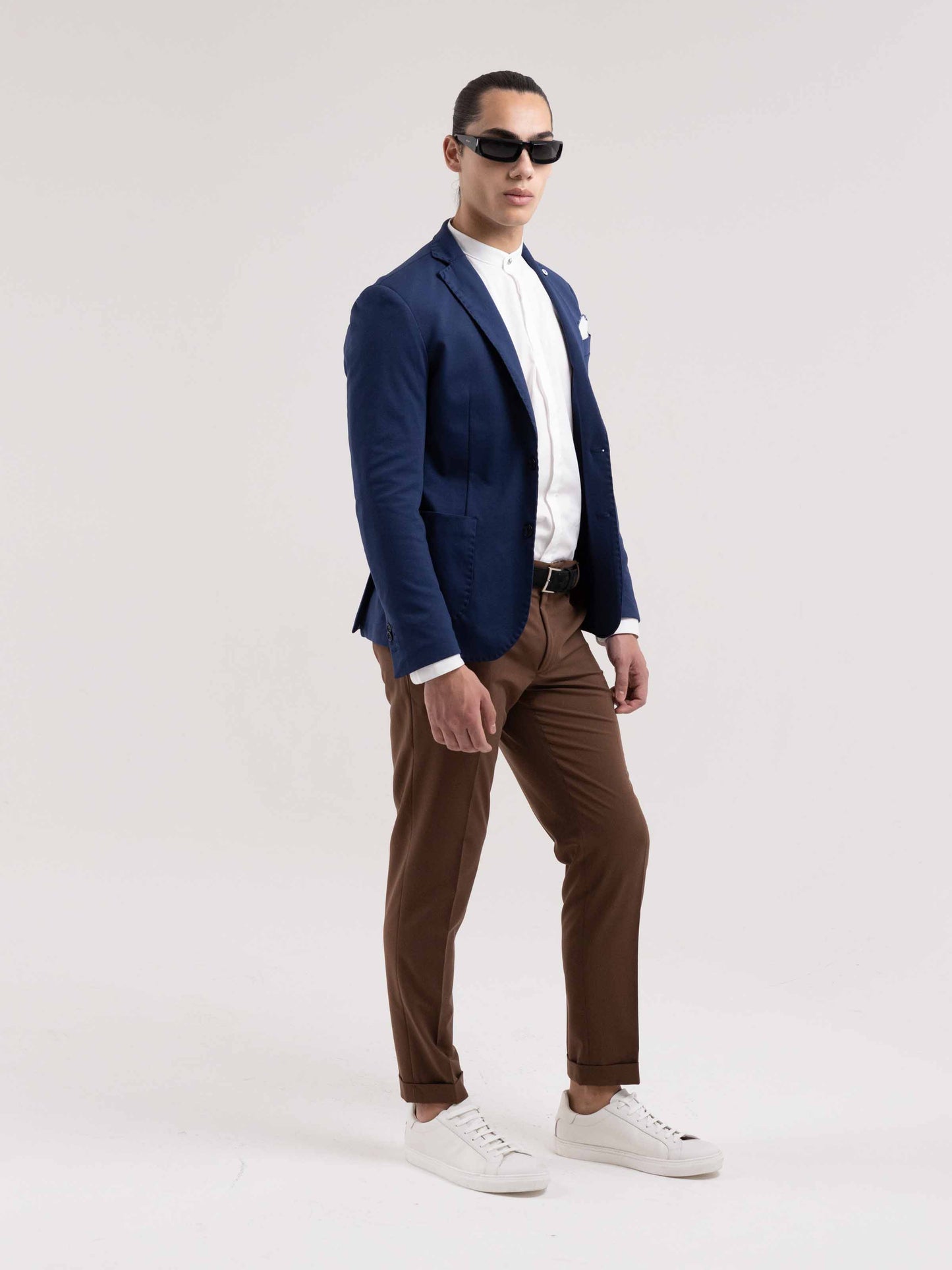 SINGLE-BREASTED PORTO ROUND BLUE JACKET