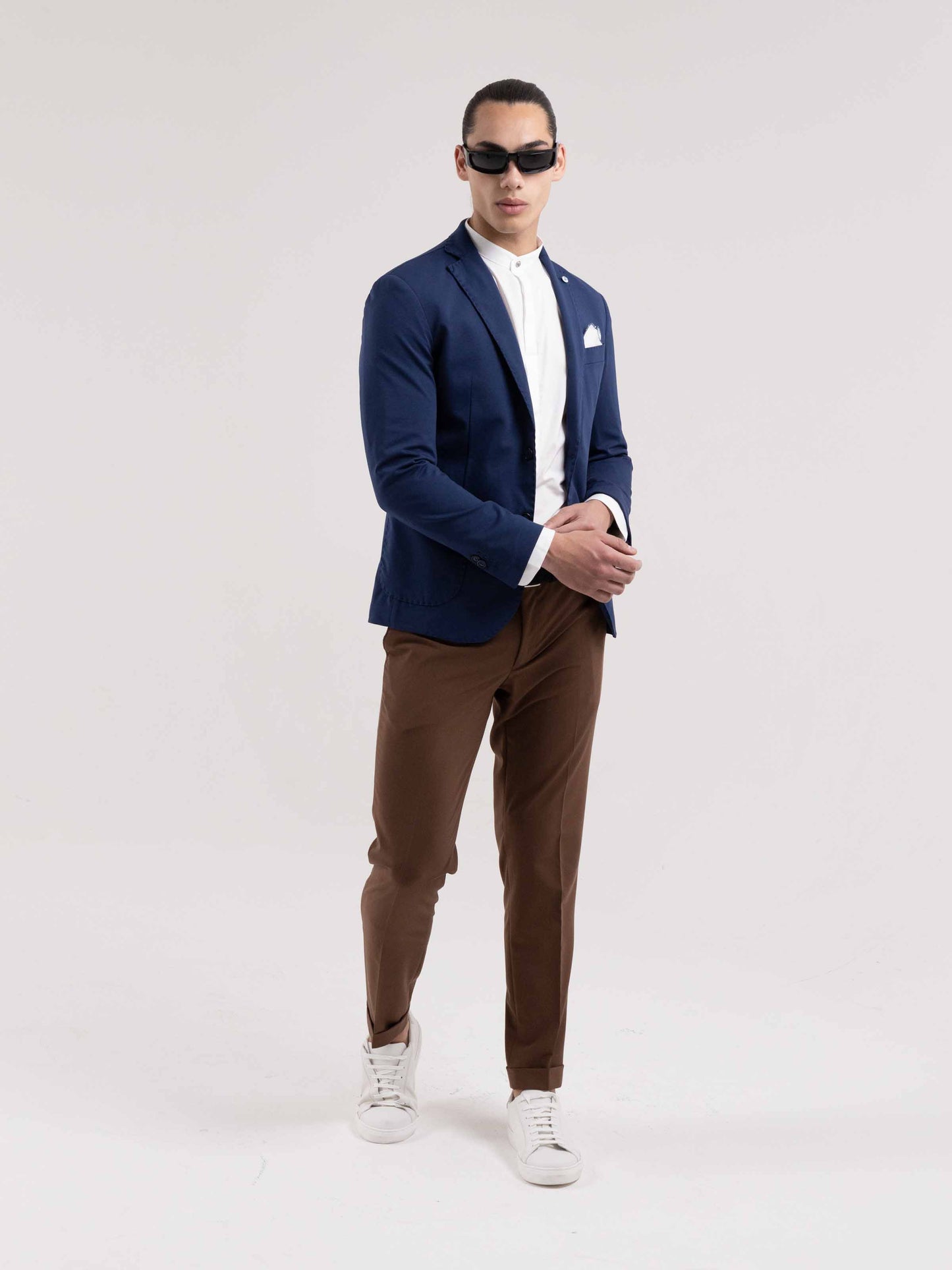 SINGLE-BREASTED PORTO ROUND BLUE JACKET