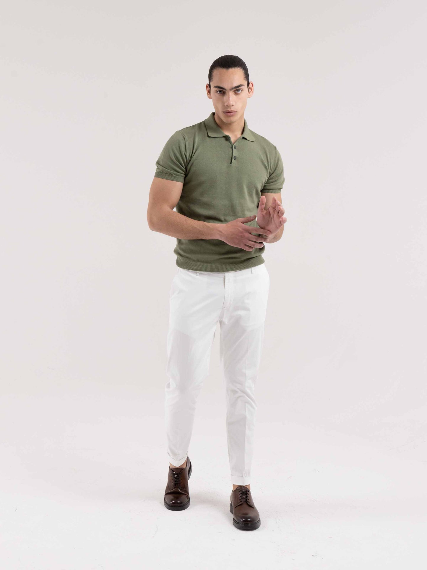 PANTALONE CAPRI IN COTONE BIANCO