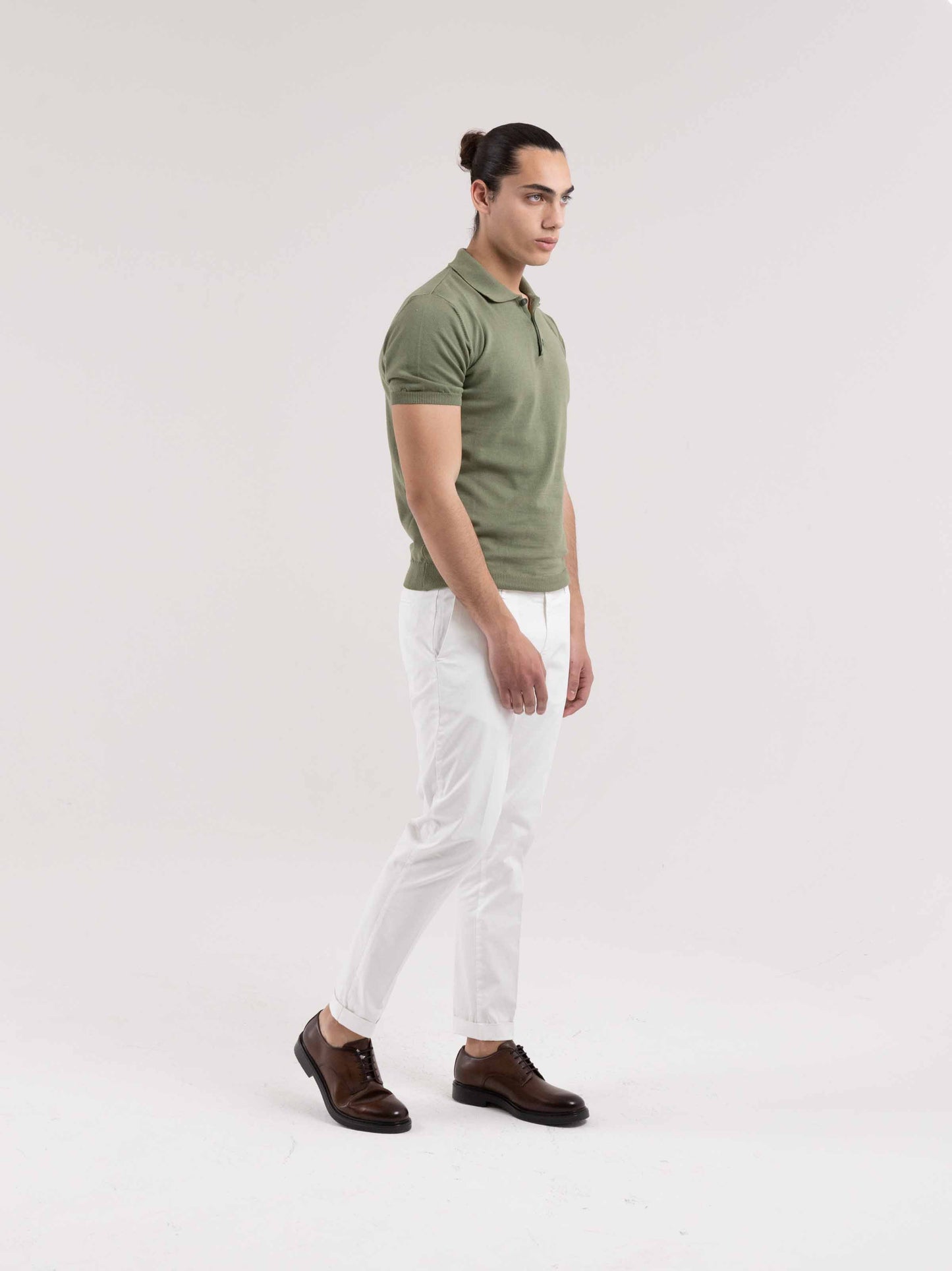 PANTALONE CAPRI IN COTONE BIANCO
