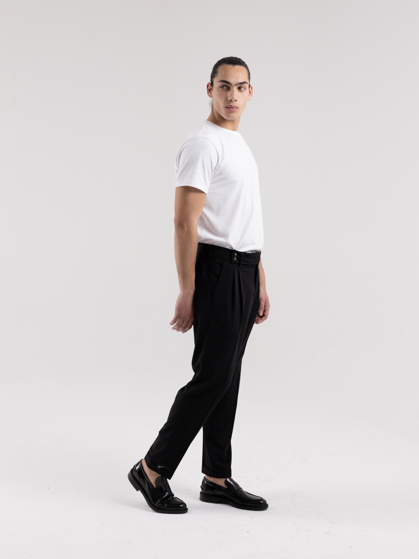 PANTALONE AMALFI VITA ALTA NERO