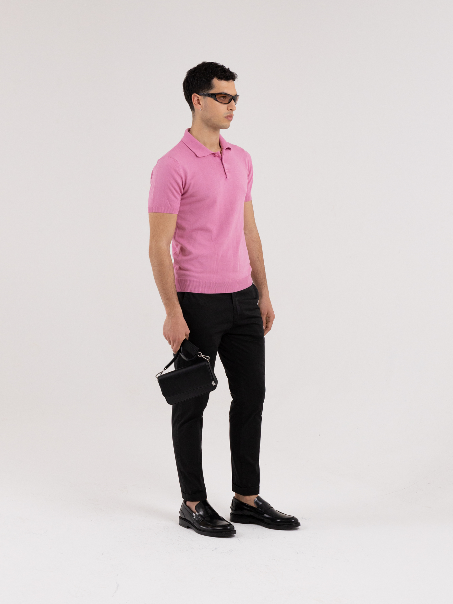 FORMENTERA POLO SHIRT IN PINK THREAD