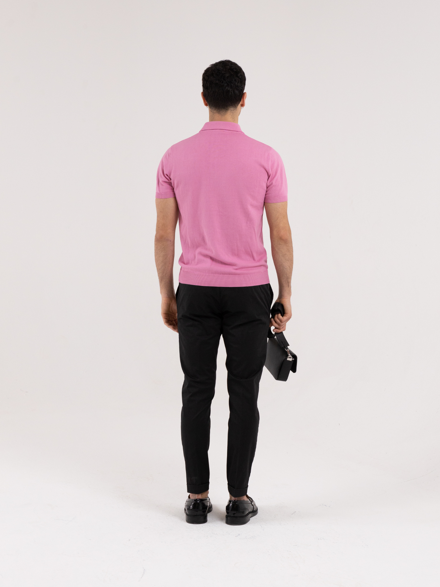 FORMENTERA POLO SHIRT IN PINK THREAD