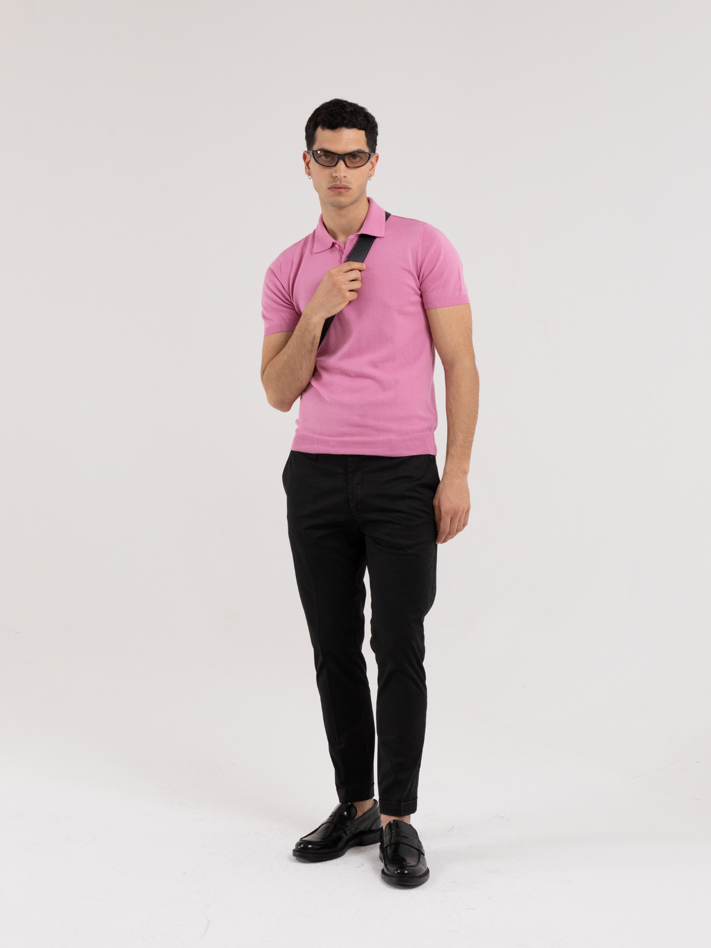 FORMENTERA POLO SHIRT IN PINK THREAD
