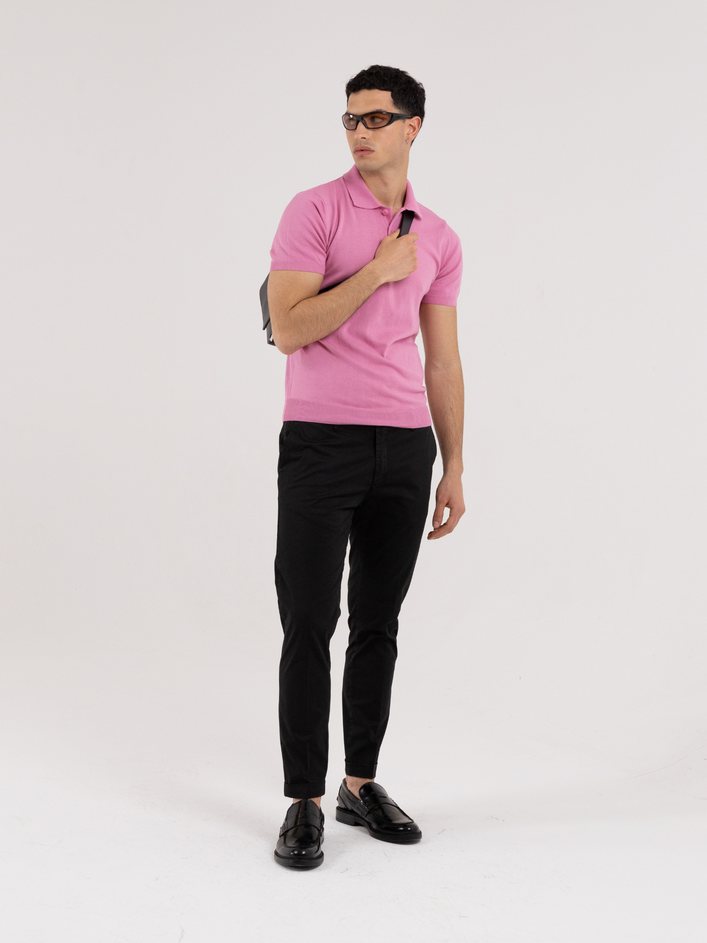 FORMENTERA POLO SHIRT IN PINK THREAD