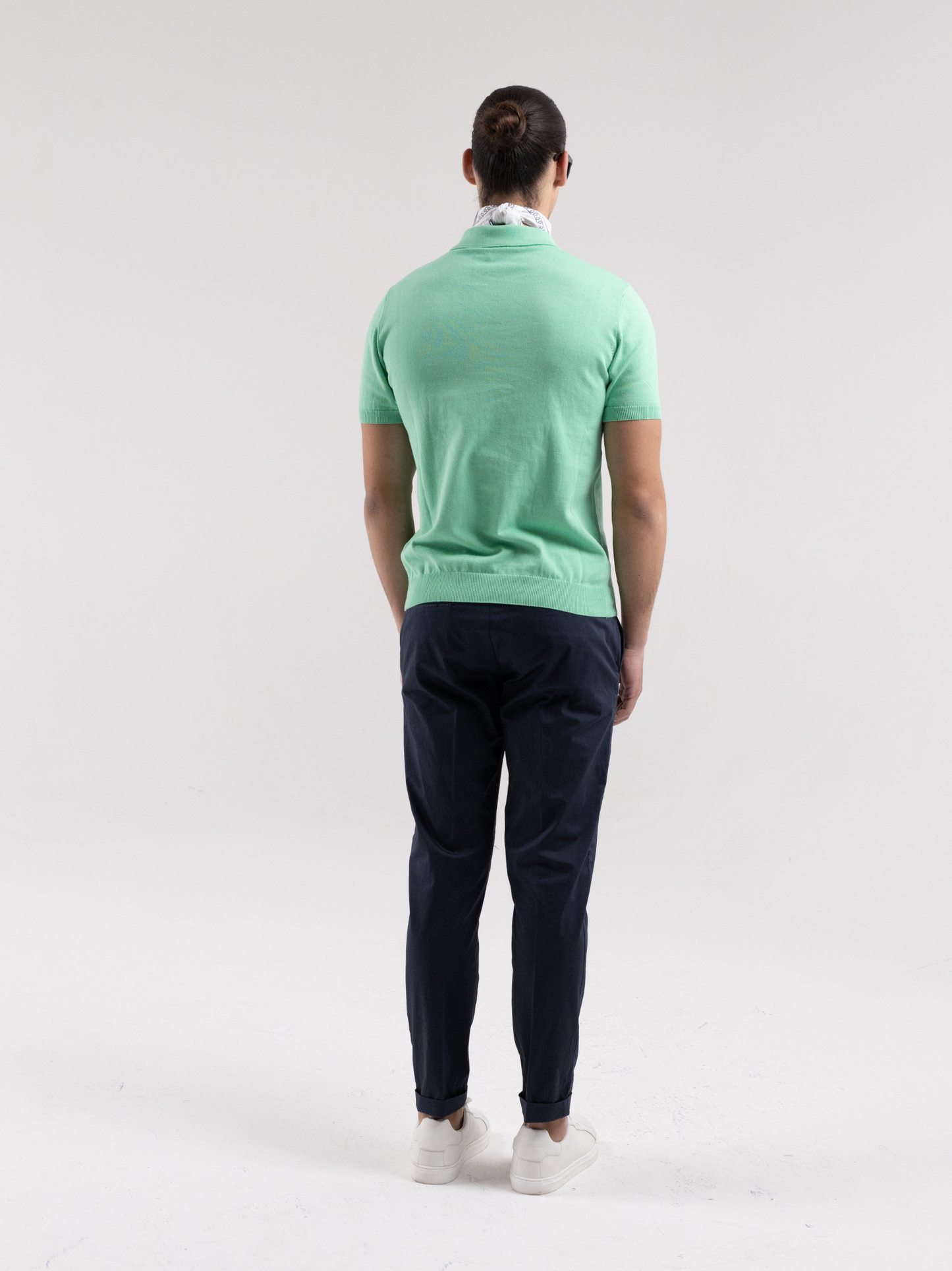 FORMENTERA MINT GREEN THREAD POLO SHIRT