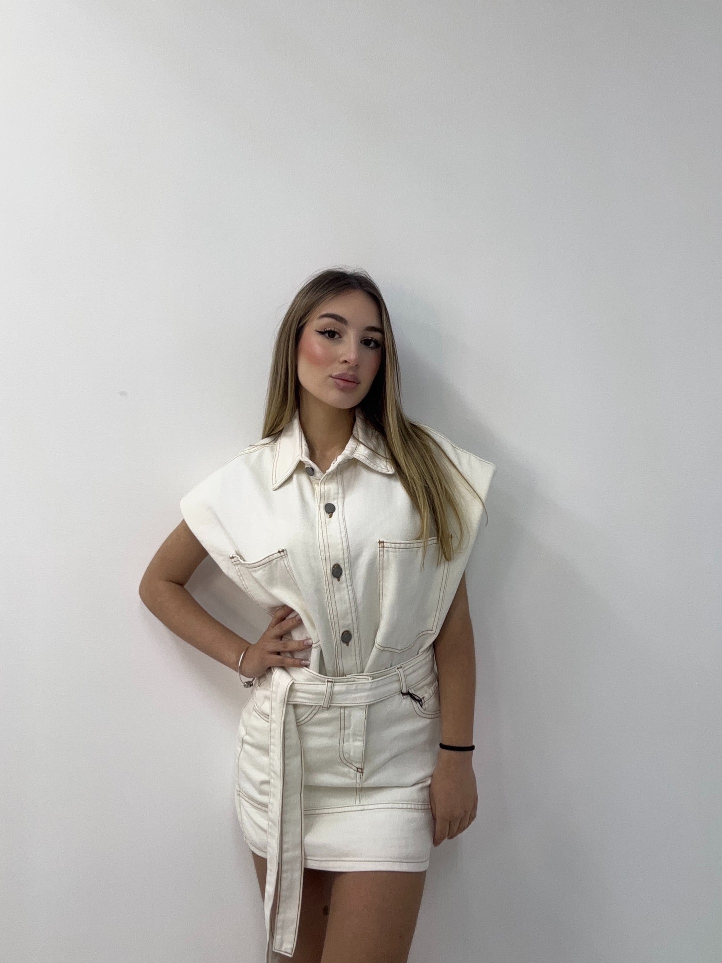Completo con smanicato di jeans + gonna