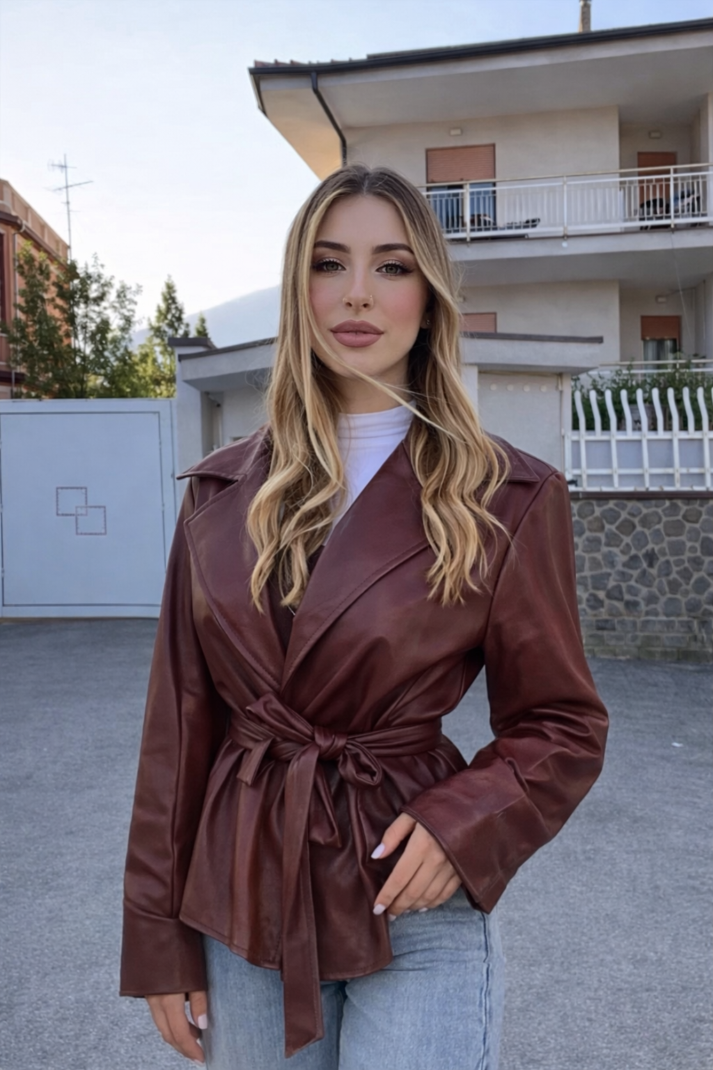 Giacca in ecopelle Bea