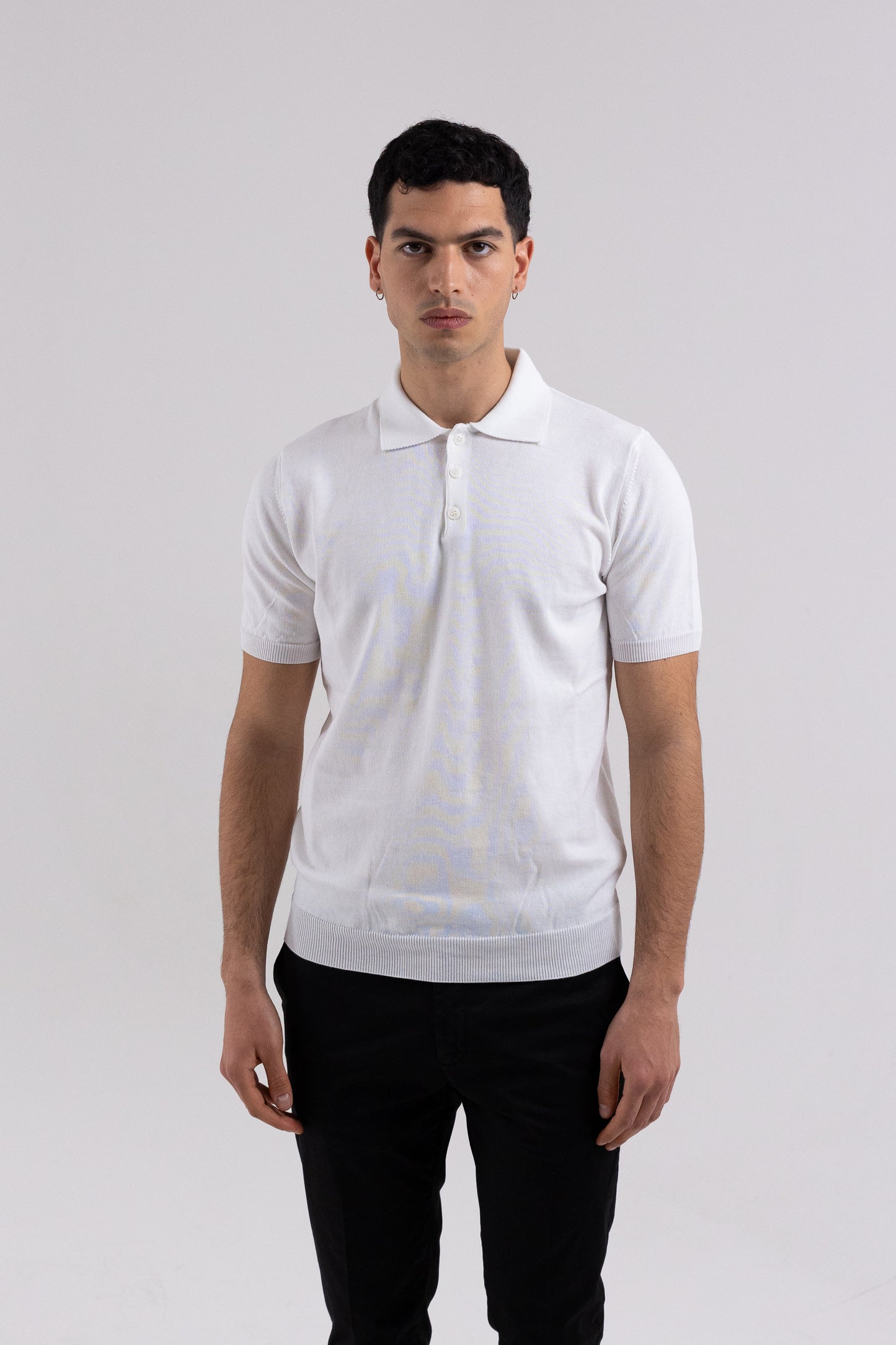 FORMENTERA POLO SHIRT IN WHITE YARN
