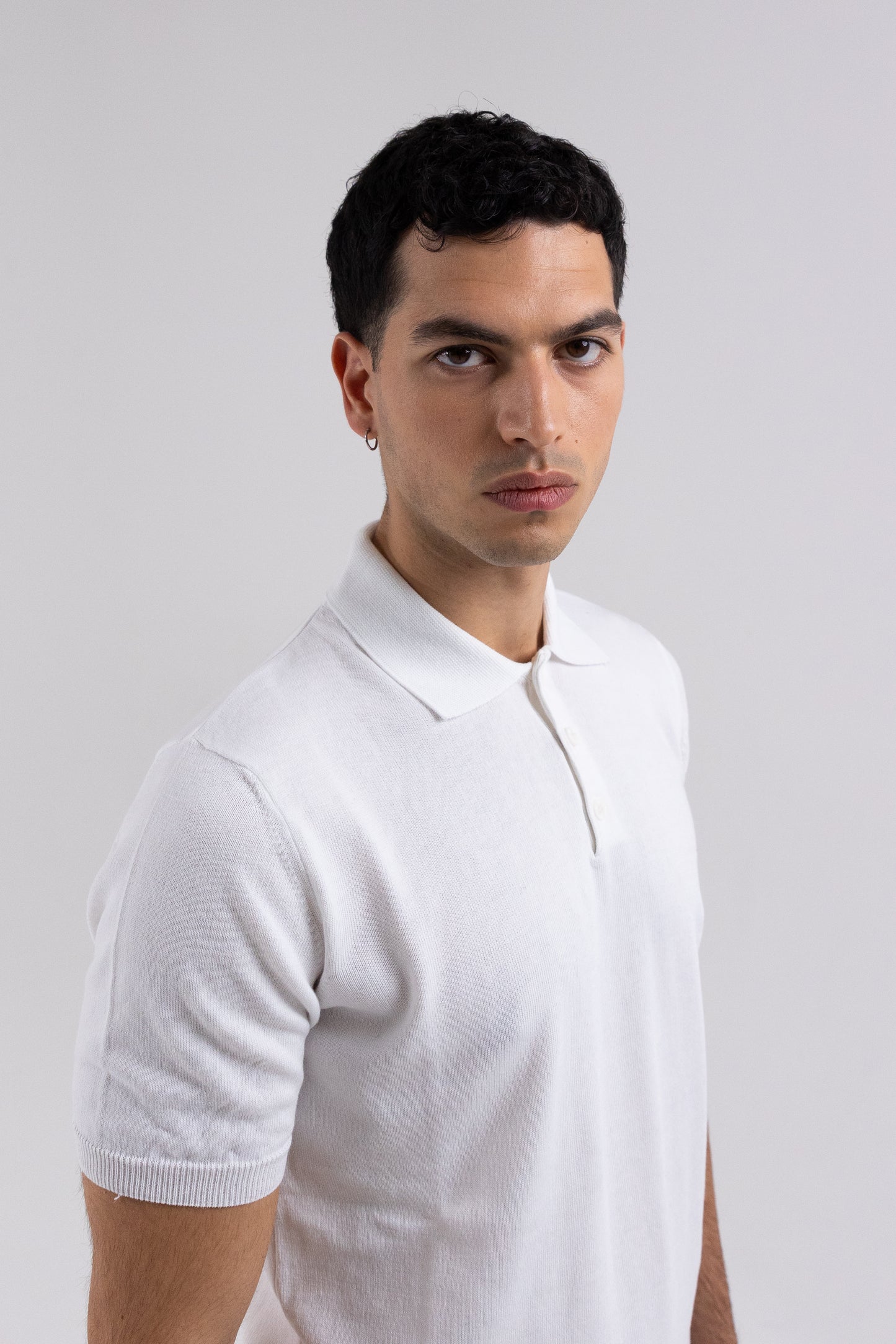 FORMENTERA POLO SHIRT IN WHITE YARN