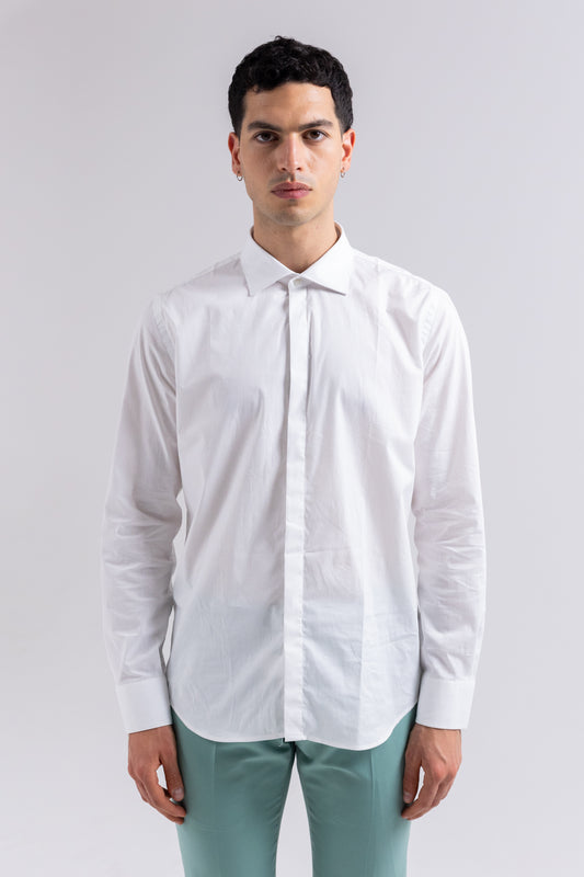 SLIM FIT DUBAI SHIRT IN WHITE COTTON