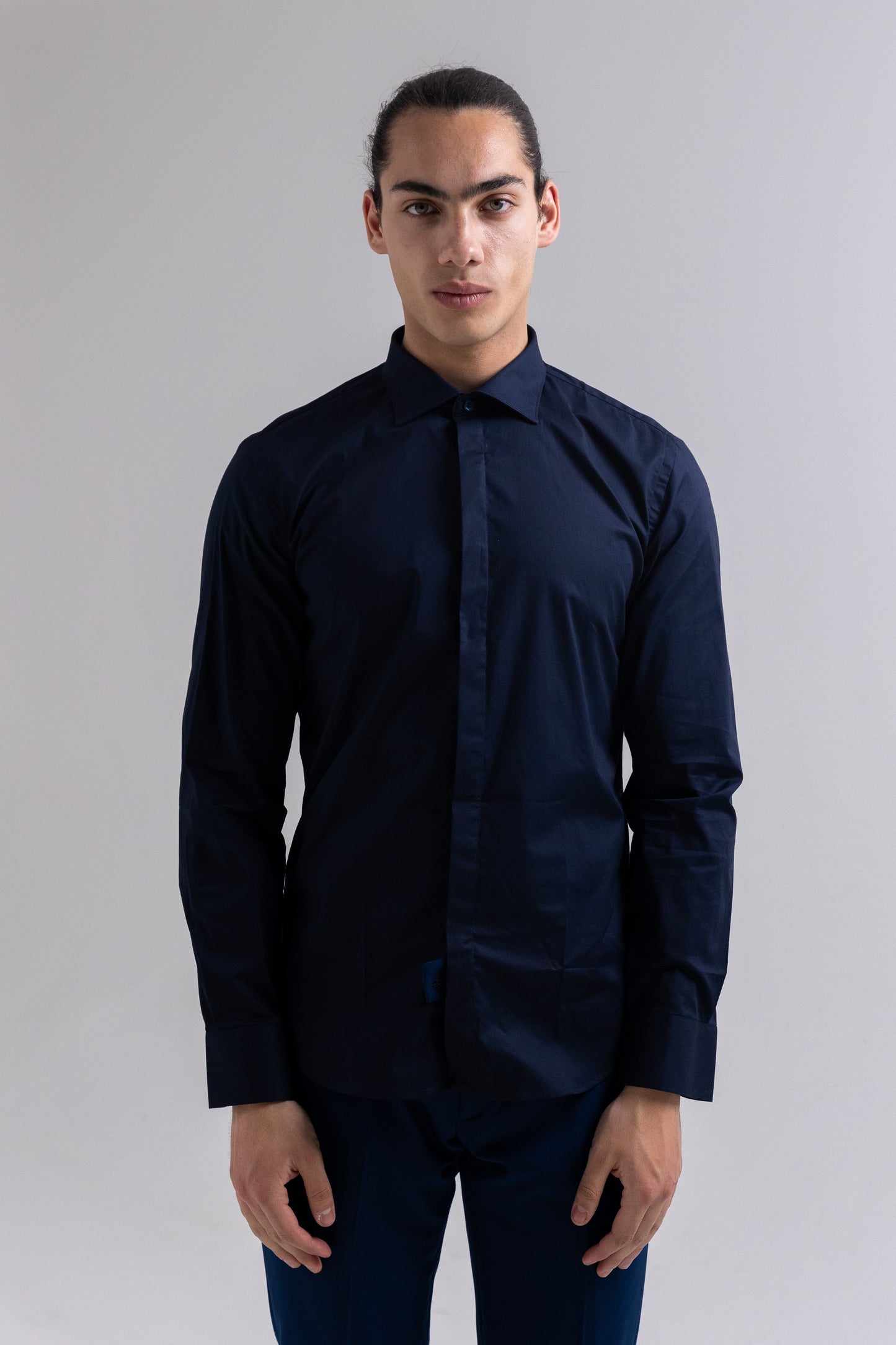 SANTORINI SLIM FIT BLUE SHIRT