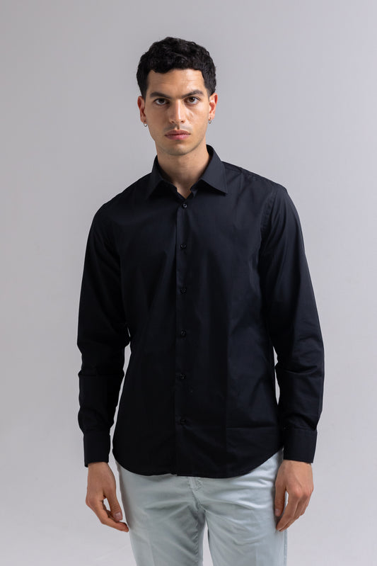 BLACK SANTORINI SLIM FIT SHIRT