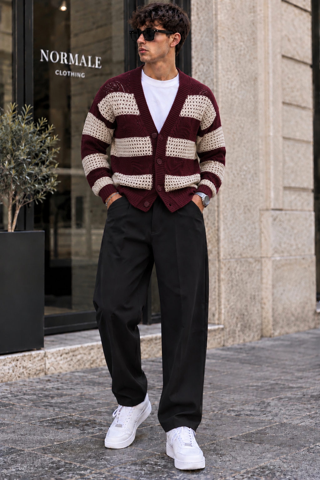 CARDIGAN FASCIATO