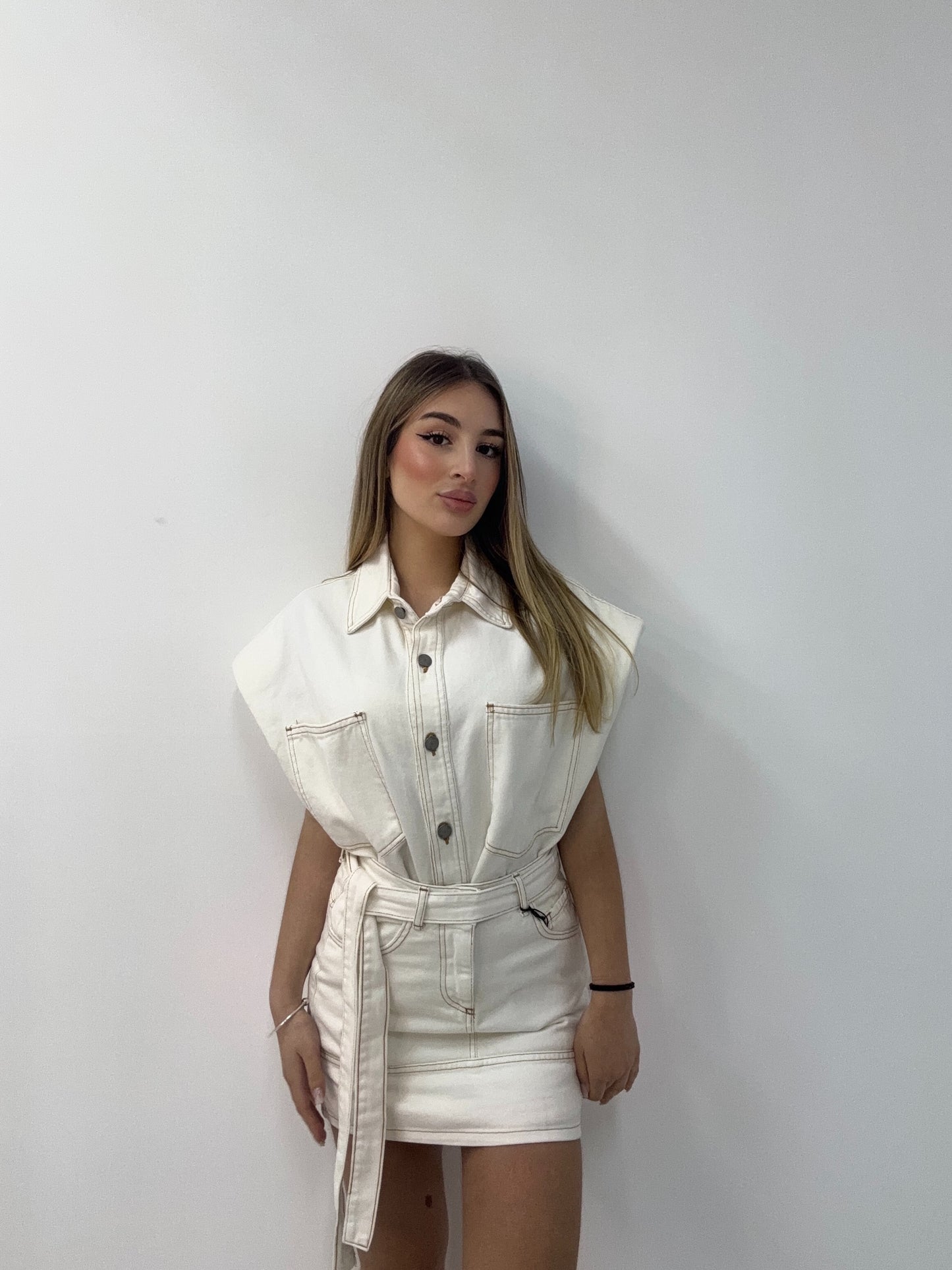 Completo con smanicato di jeans + gonna
