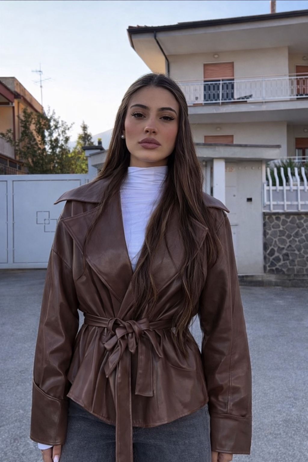 Giacca in ecopelle Bea