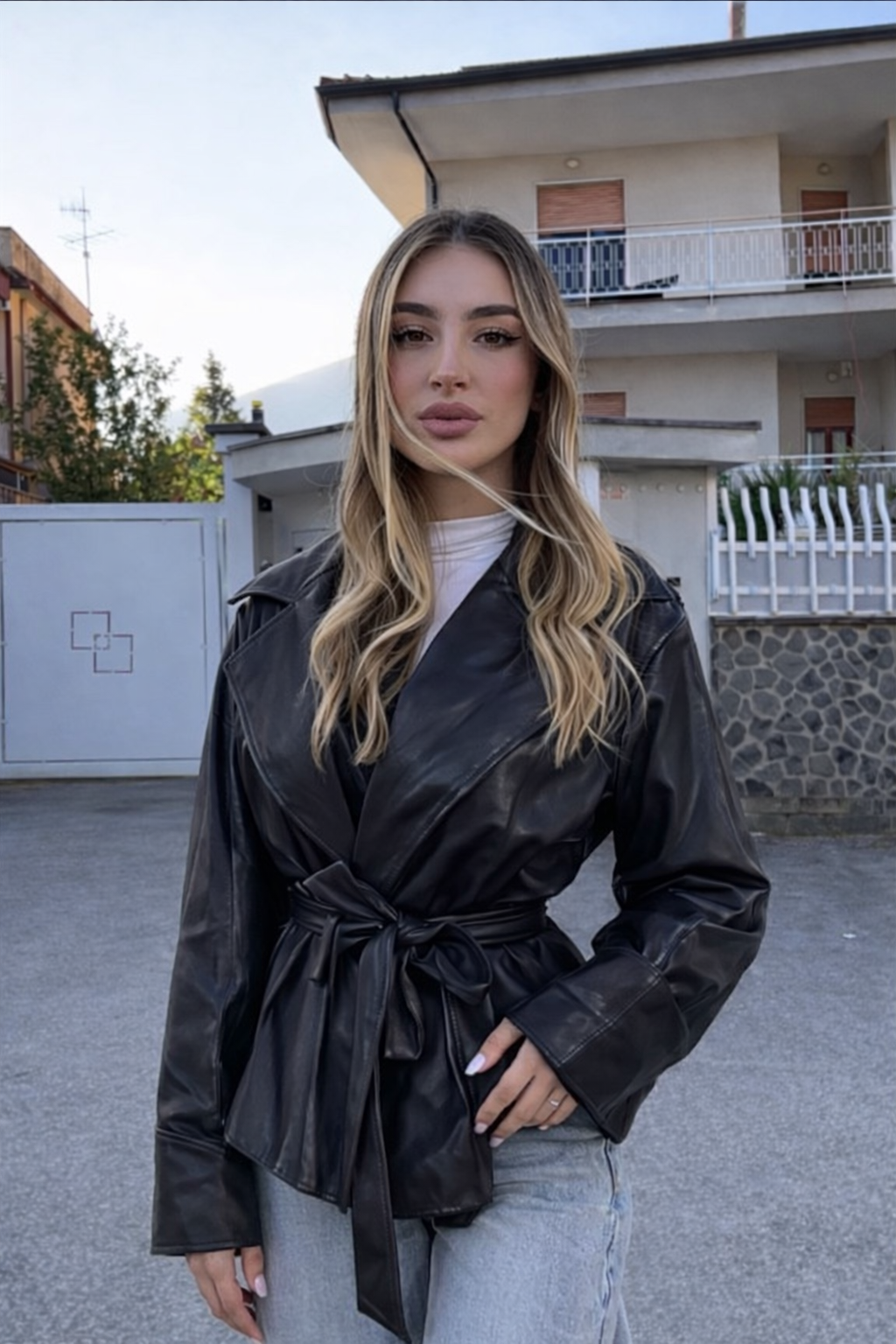 Giacca in ecopelle Bea