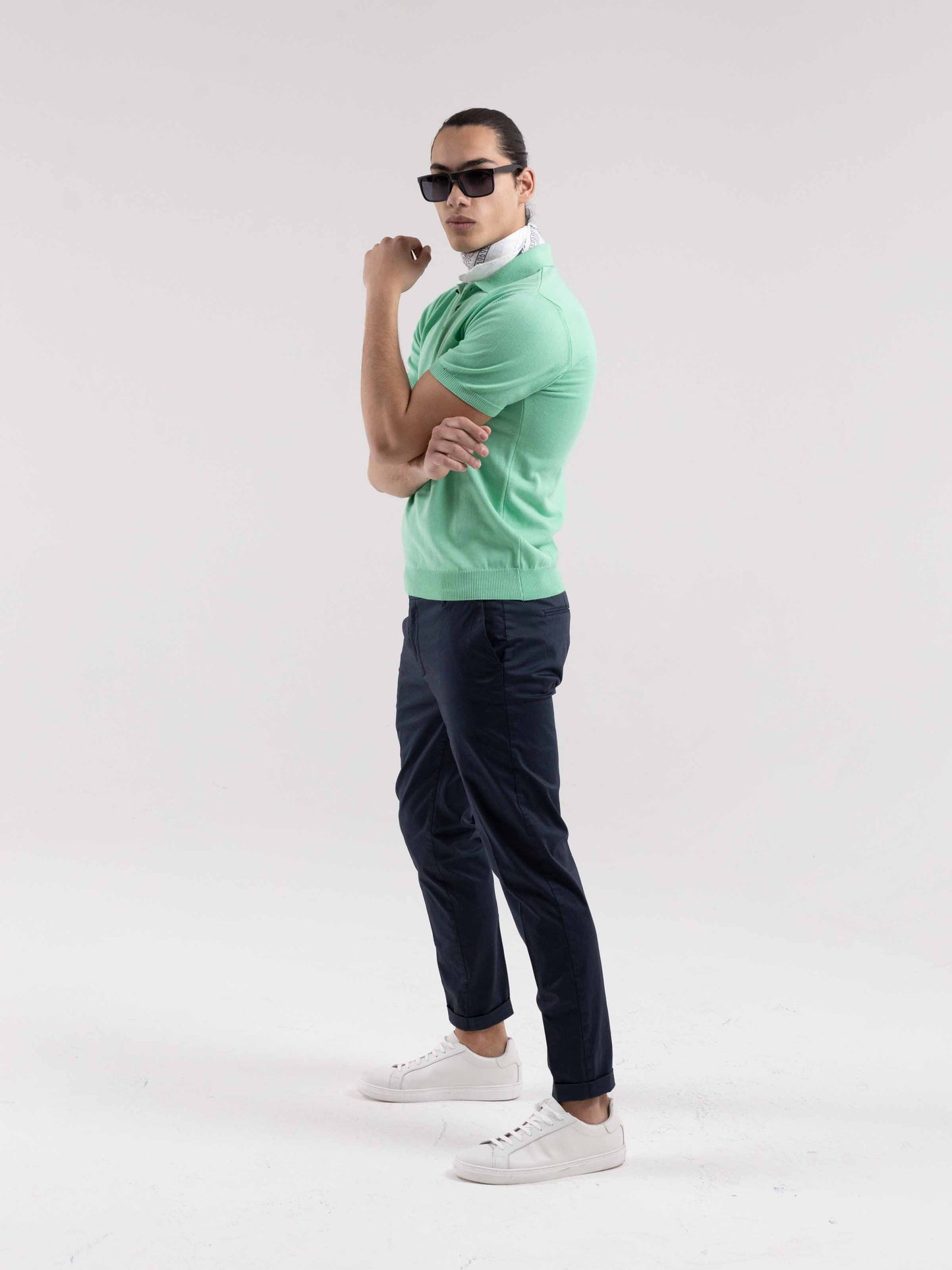 CAPRI TROUSERS IN BLUE COTTON