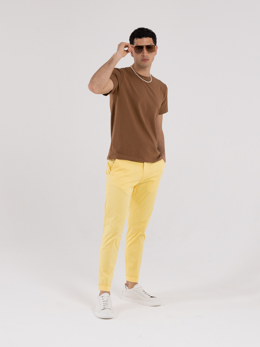 T-SHIRT ARUBA IN COTONE STRETCH TABACCO