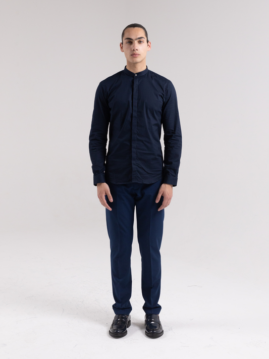 BLUE TOKYO BASIC KOREAN COLLAR SHIRT