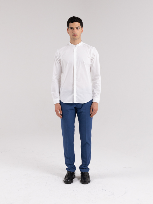 WHITE TOKYO BASIC KOREAN COLLAR SHIRT